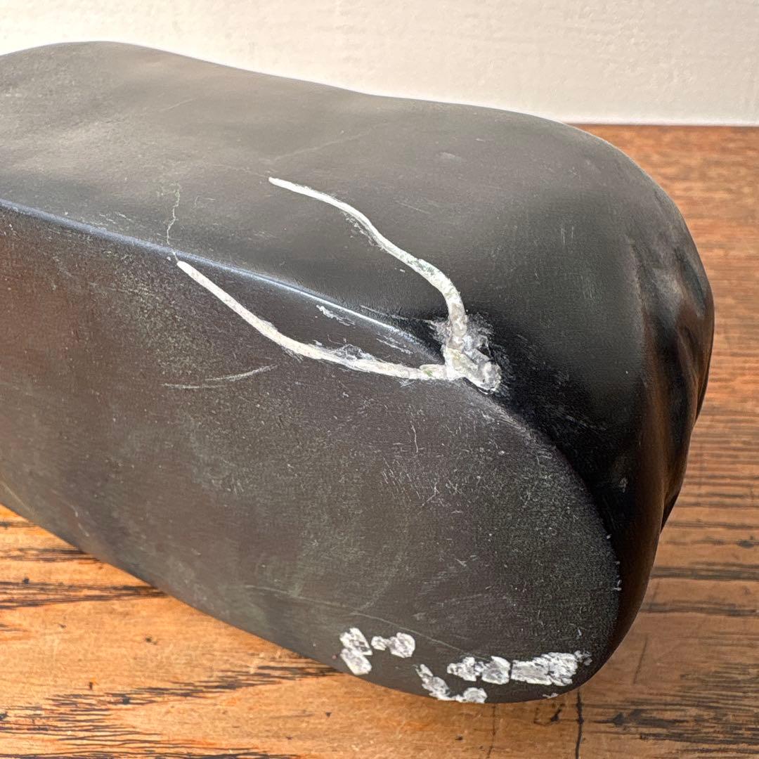 菊花石 鑑賞石 くり抜き 花器 水盤 いけばな 黒 茶花 レア 骨董 珍品