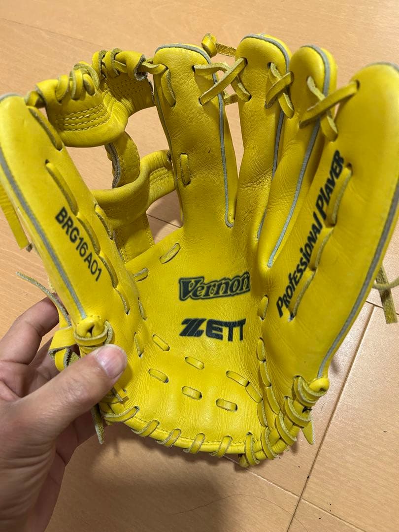 大人用　ZETT 軟式グローブ 内野手用　イエロー