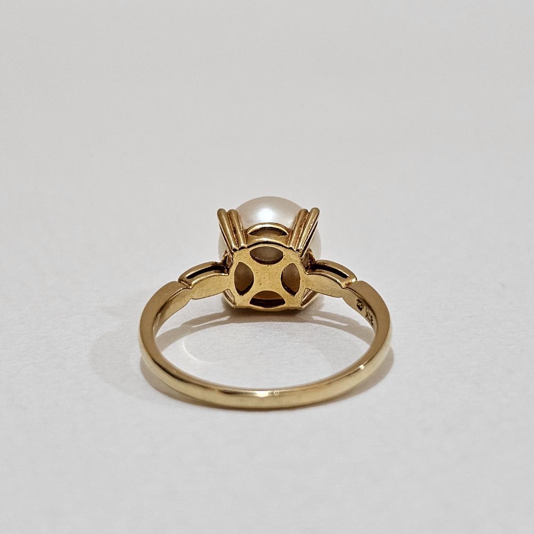 1832 ミキモトパールリングK18YGイエローゴールド11号8.4mm