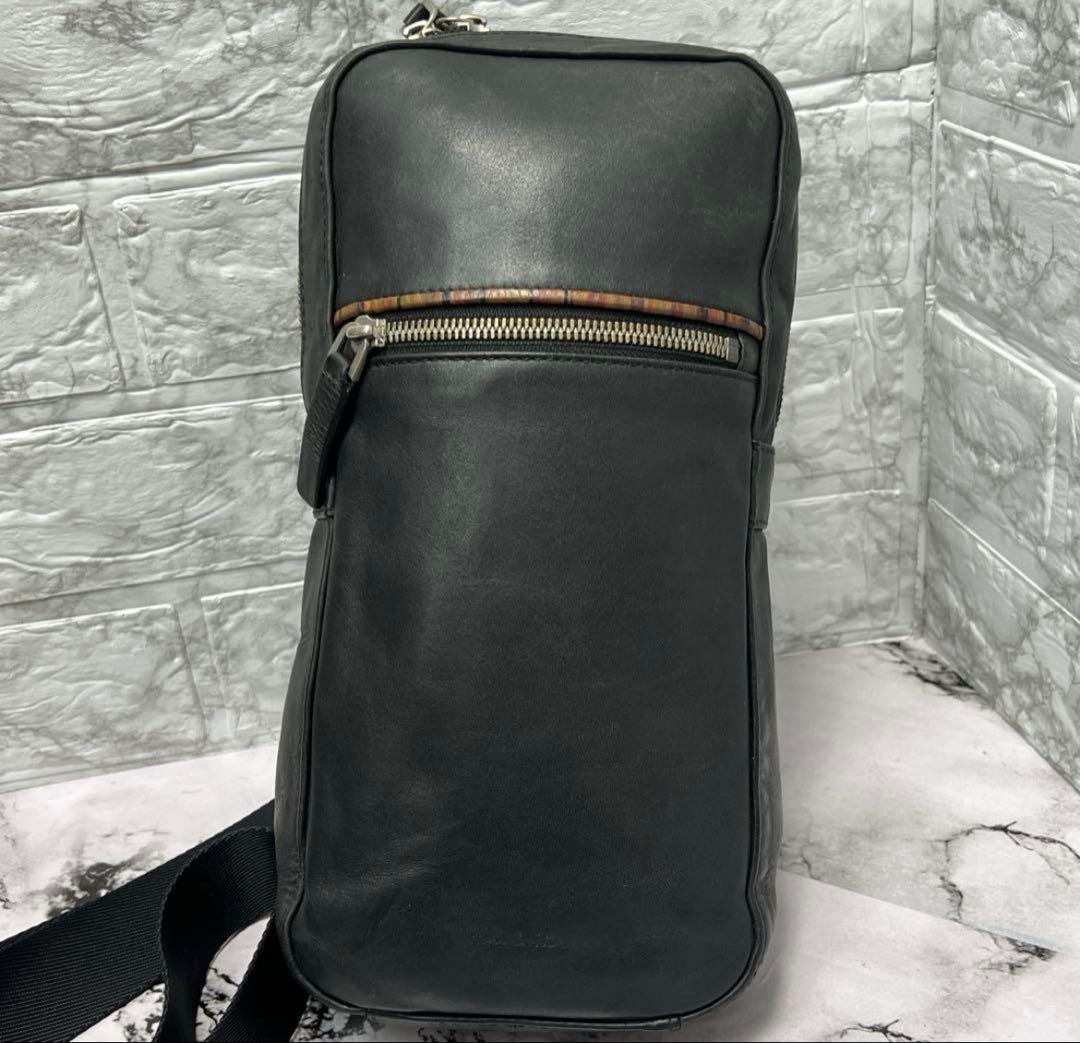 ポールスミス オールレザー ボディバッグ ブラック
