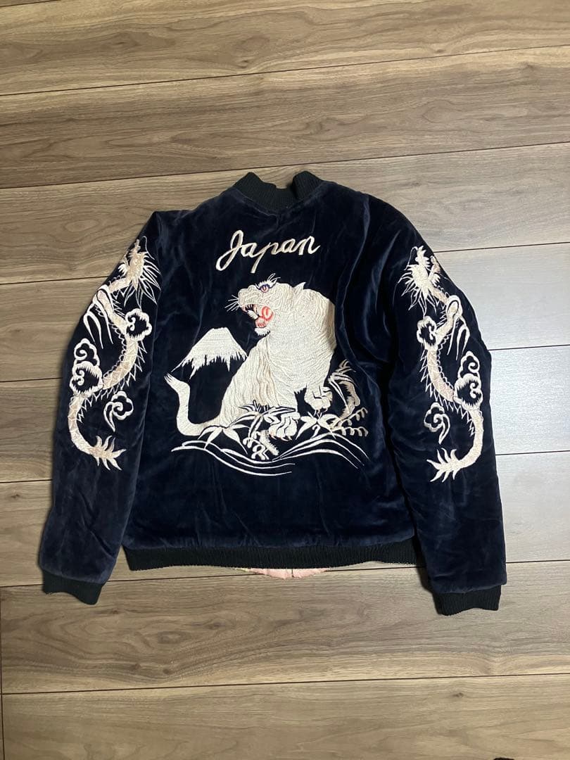 最終価格　東洋エンタープライズ　スカジャン　別珍　白虎　クローバーリーフ