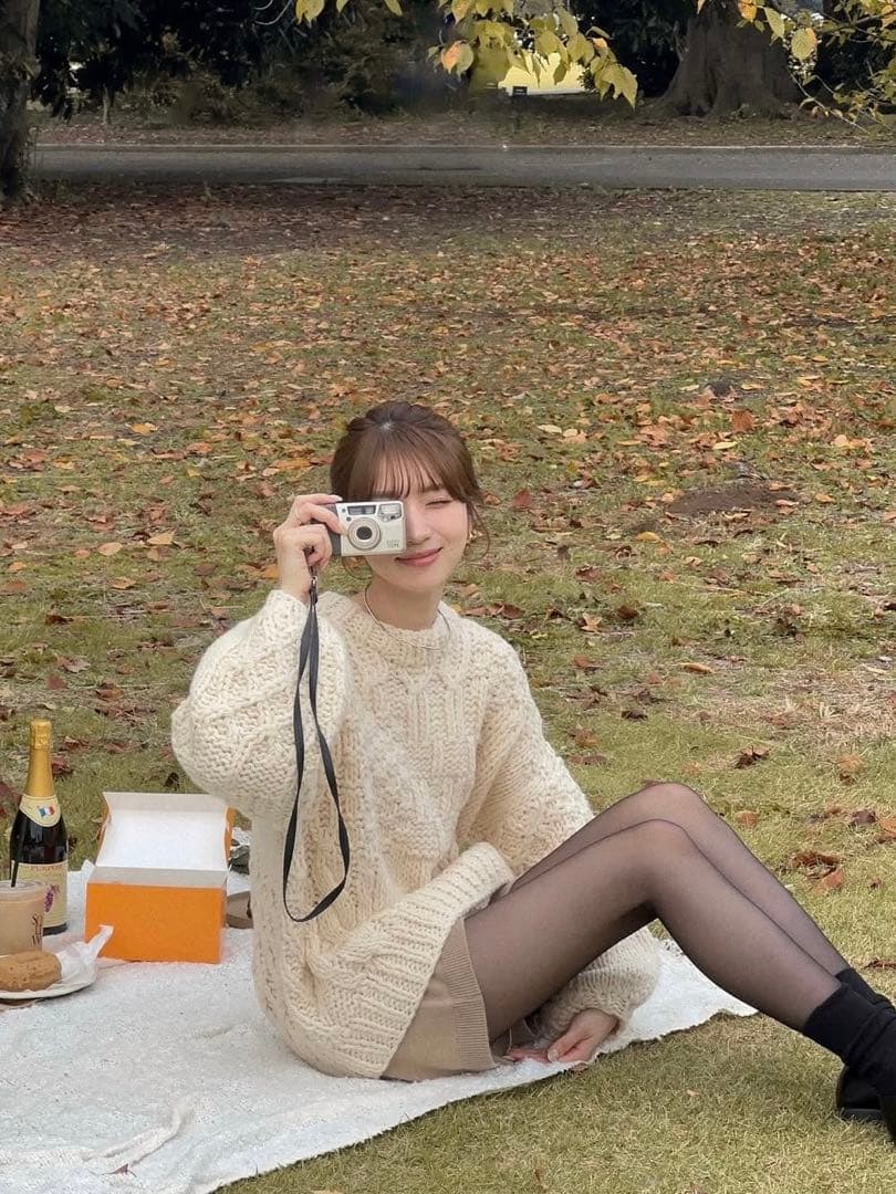 【Eaphi 】HAND DESIGN OVER KNIT (ivory)