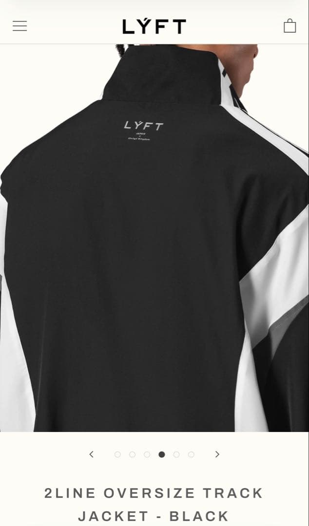 ジャケット・アウター LYFT 2LINE OVERSIZE TRACK JACKET - BLACK