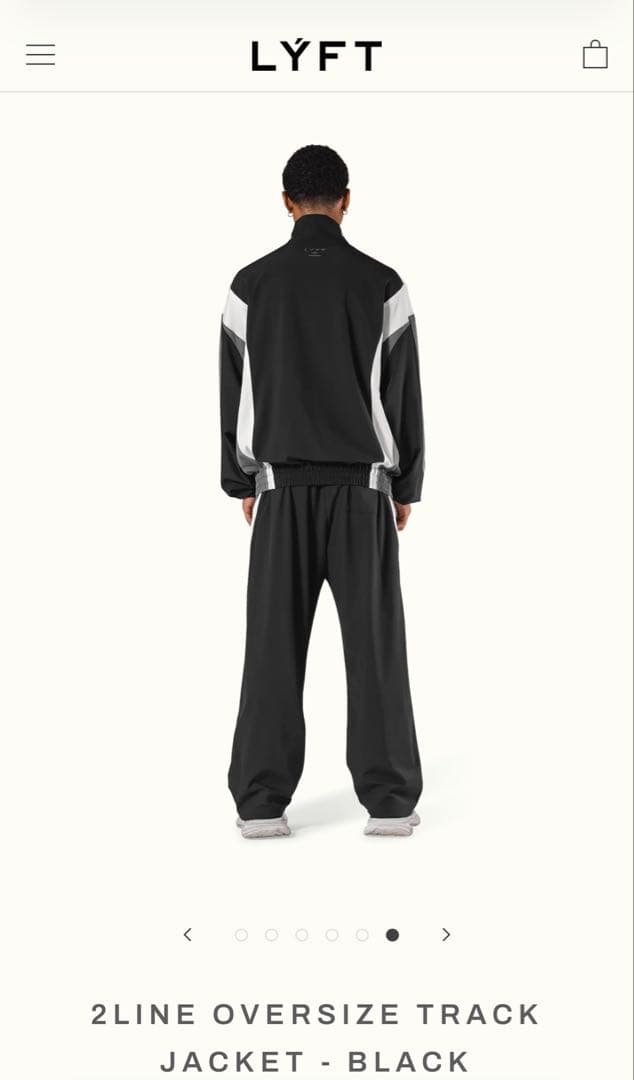 ジャケット・アウター LYFT 2LINE OVERSIZE TRACK JACKET - BLACK