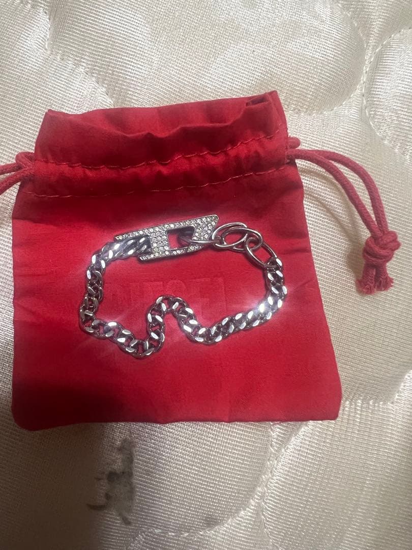 最終値下げ‼️ 新作DIESEL シルバー チェーンブレスレット