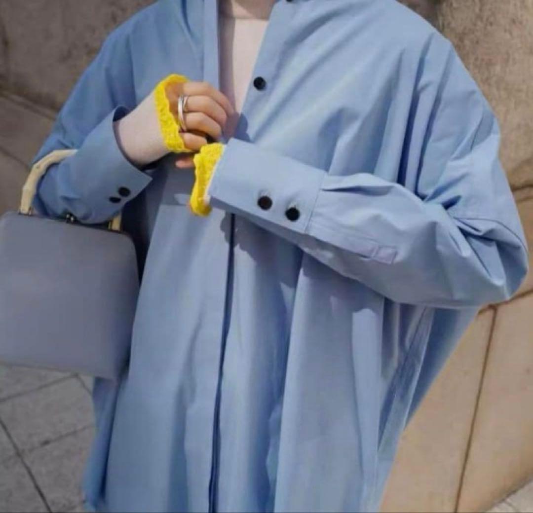 MACHATT ライトブルー オーバーサイズ シャツ