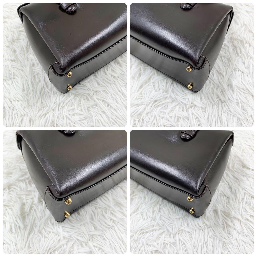 【✨極美品✨】グッチ ミニボストンバッグ レザー G金具 ブラウン