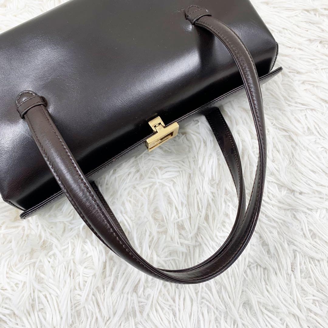 【✨極美品✨】グッチ ミニボストンバッグ レザー G金具 ブラウン