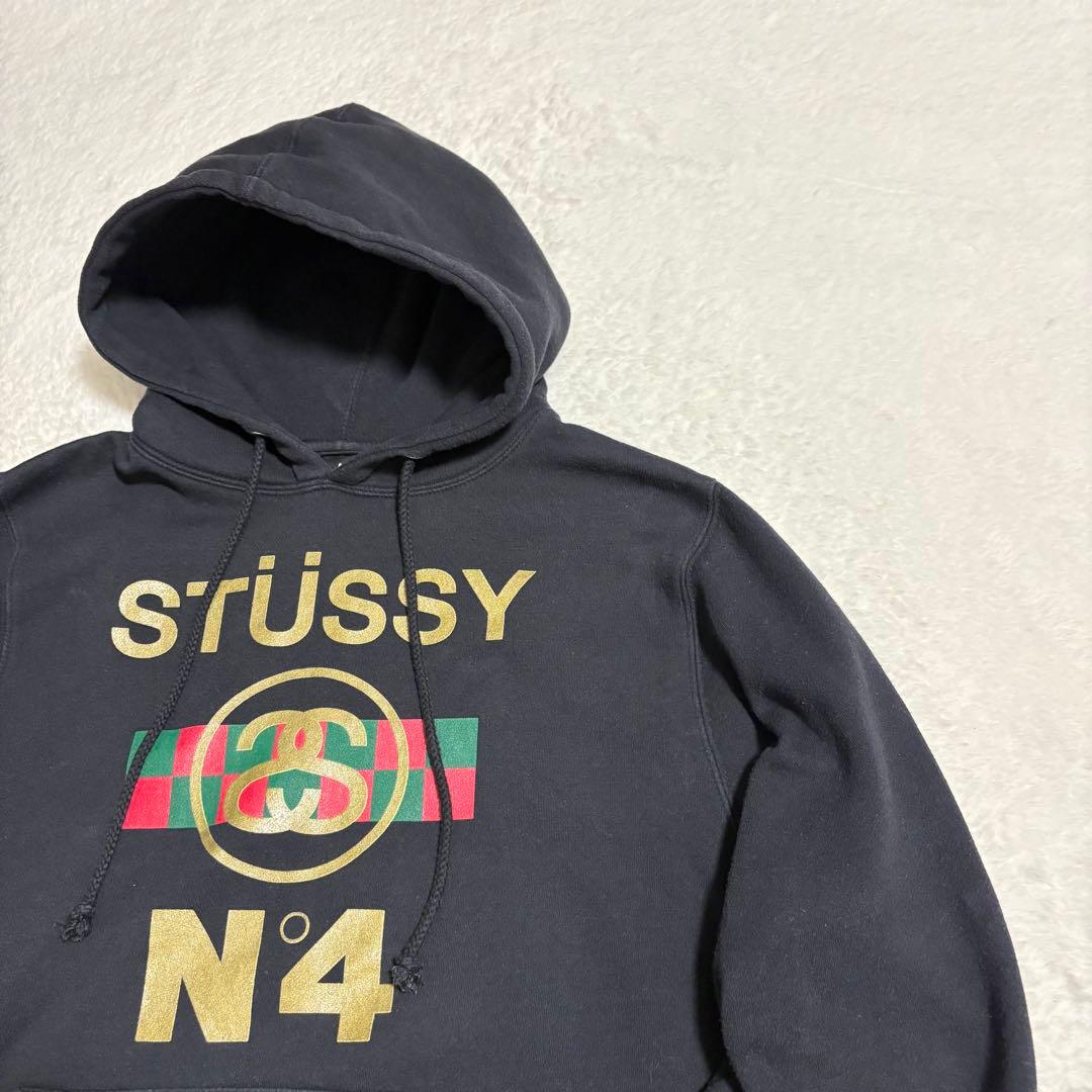 オールドSTUSSY プルオーバーフーディ S アメリカ製 復刻不可能柄 激レア