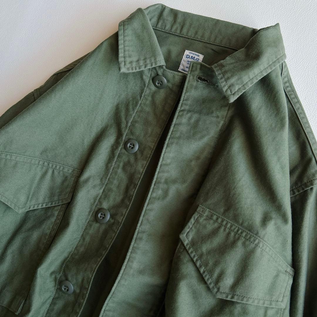 D.M.G ⿻ ワークシャツ ジャケット ミリタリー カーキ カジュアル ルーズ