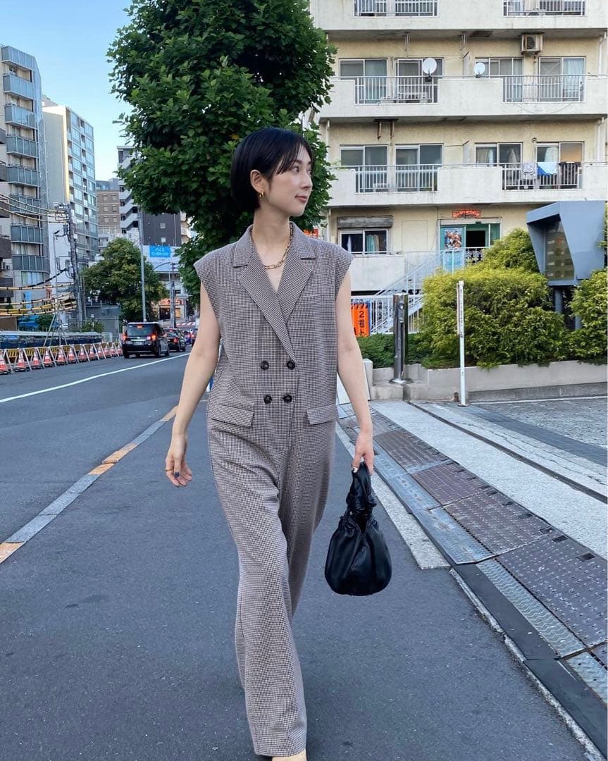 ワンピース Ameri VINTAGE MINI CHECK JACKET ROMPERS