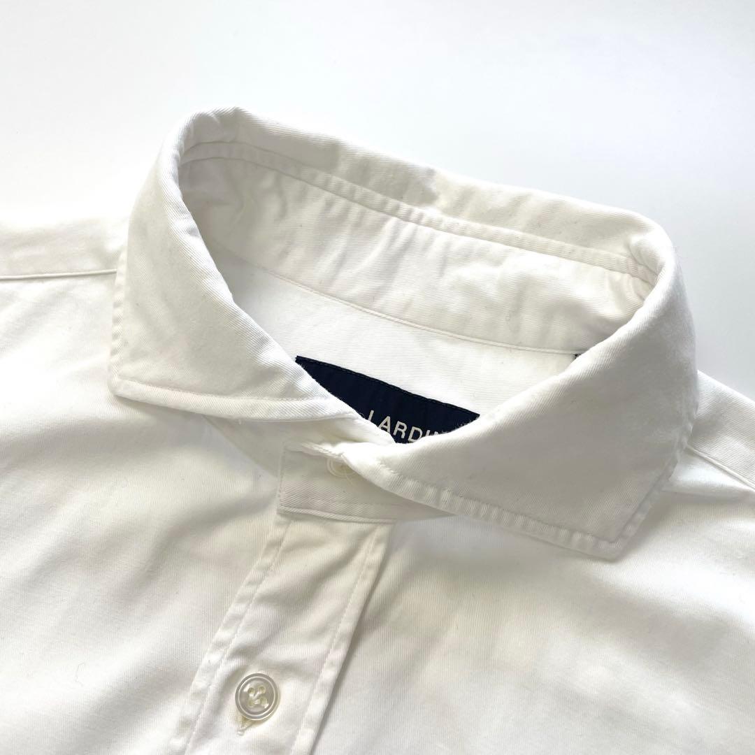 LARDINIラルディーニ ホリゾンタルカラーシャツ ブートニエール 43 白
