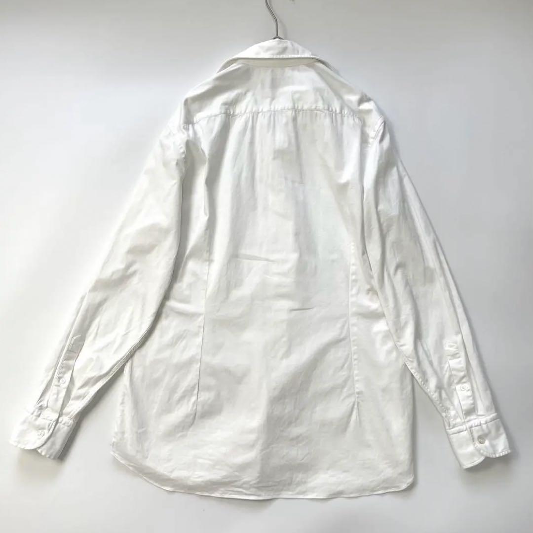 LARDINIラルディーニ ホリゾンタルカラーシャツ ブートニエール 43 白