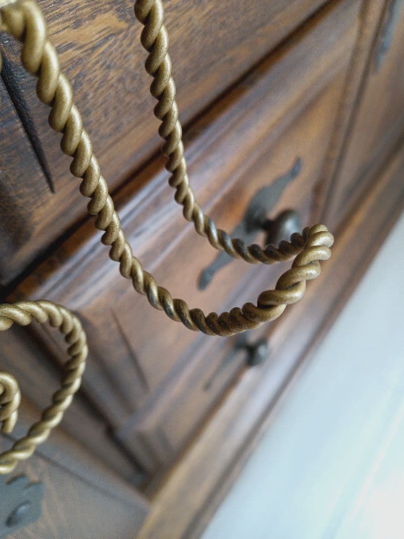 ✤ヨーロピアンアイアンゴールド　3連掛け　ドアフック　引っ掛けるだけの簡単設置！