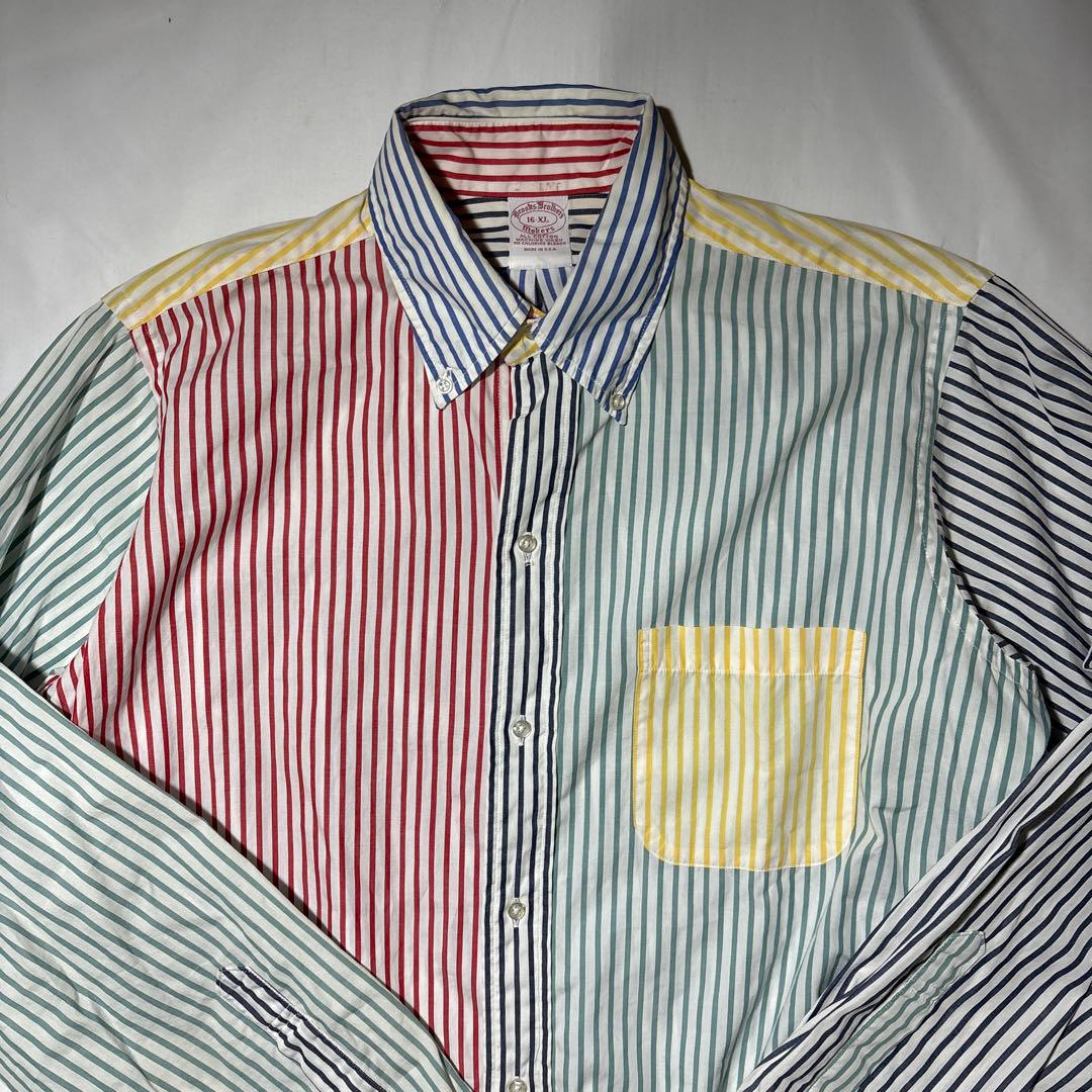 ブルックスブラザーズ　MAKERS 6ボタン BDシャツ クレイジー　ストライプ