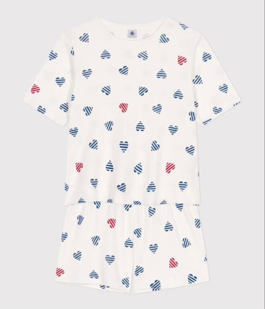 プチバトー 新品 未使用 新作 レディース 半袖 パジャマ トリコロール S