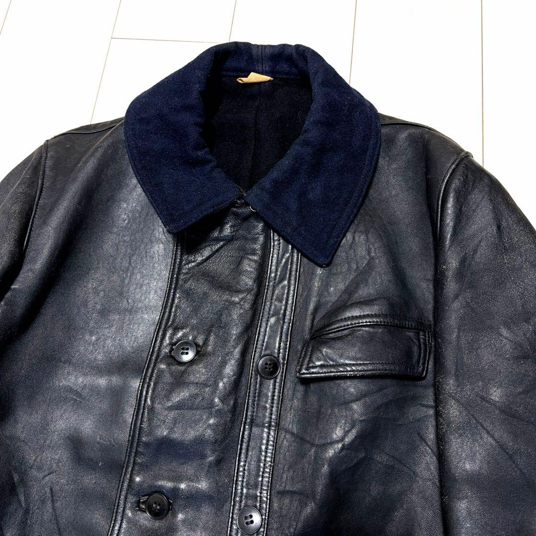 キ*ラ様 極上　50〜60s コルビジェジャケット レザー　フランス　ウール襟