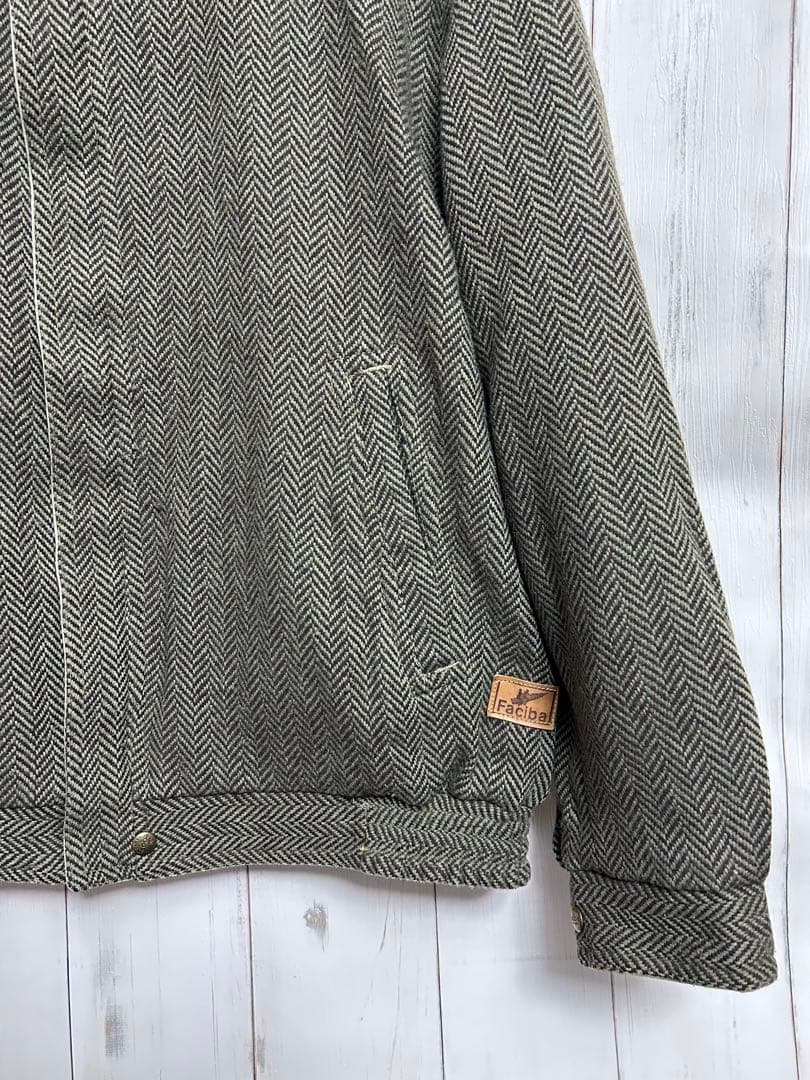 80s90s FACIBA CASUALS ツイード ジャケット リバーシブル