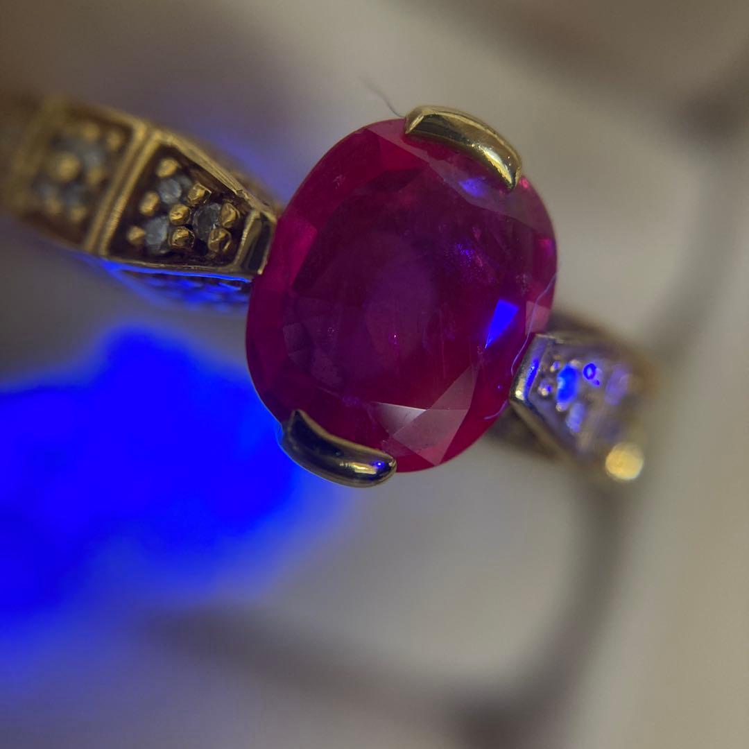 k18 ルビー　ダイヤモンド　リング　約11号　1.2カラット