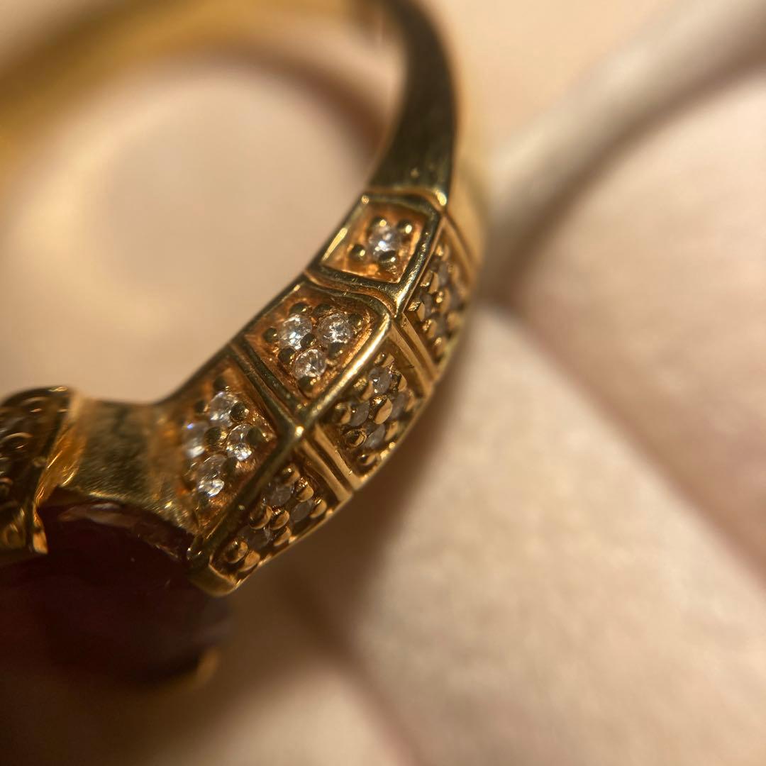 k18 ルビー　ダイヤモンド　リング　約11号　1.2カラット