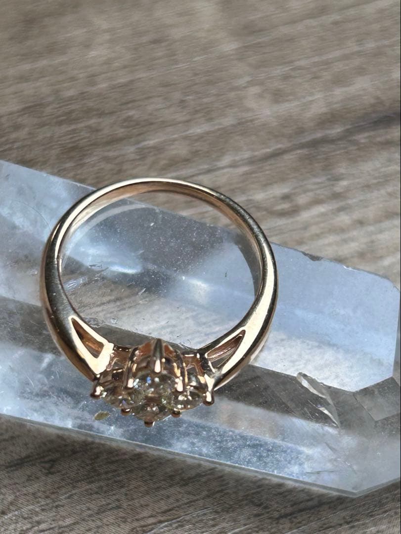 K18PG ダイヤリング　12号