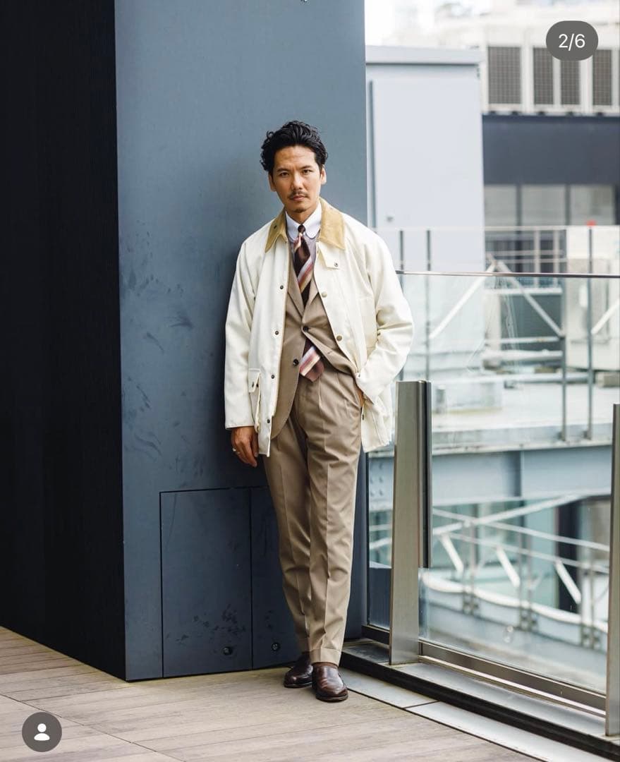 バブアー　beams f 西口　36 アイボリー　Barbour ビデイル