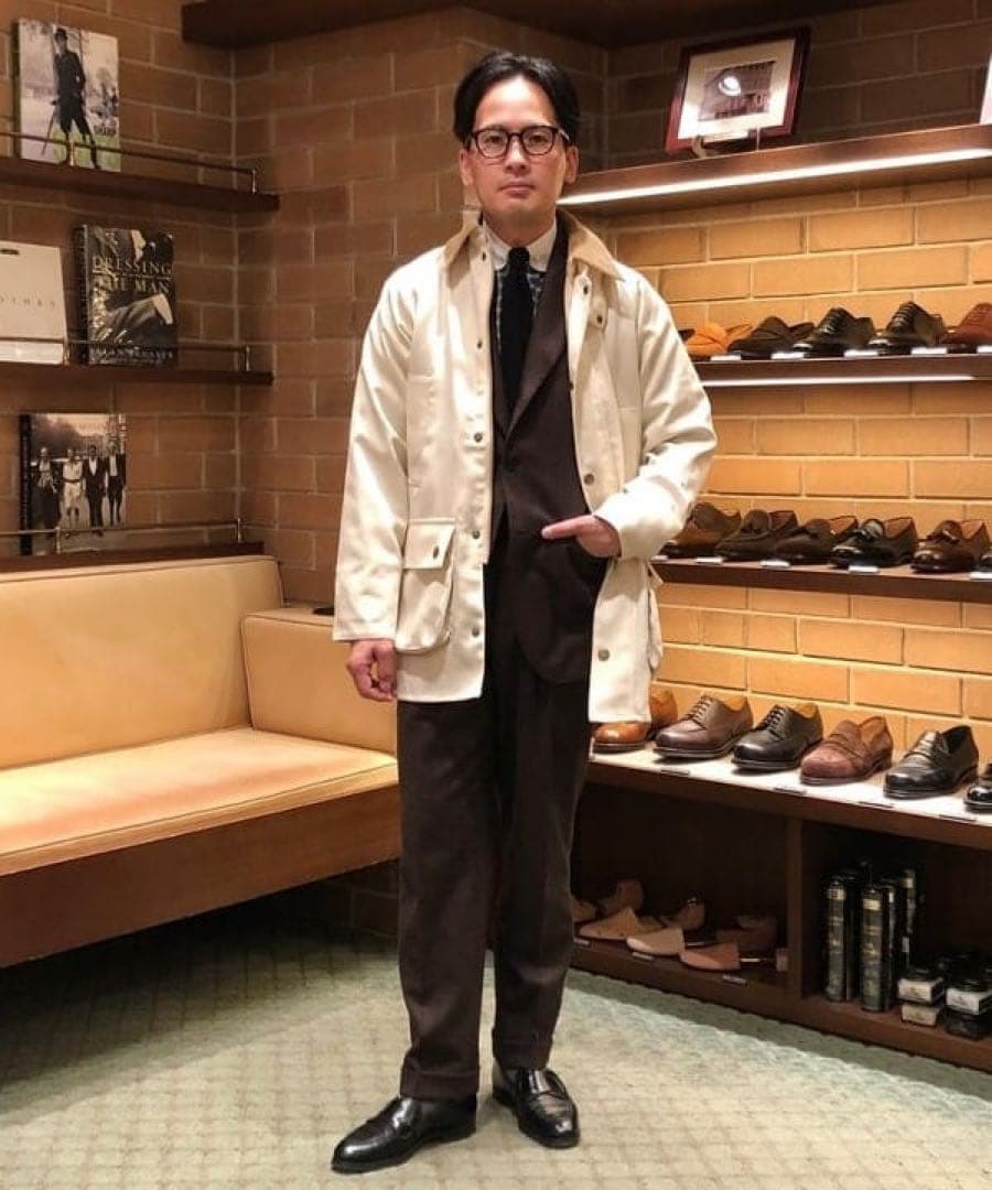 バブアー　beams f 西口　36 アイボリー　Barbour ビデイル