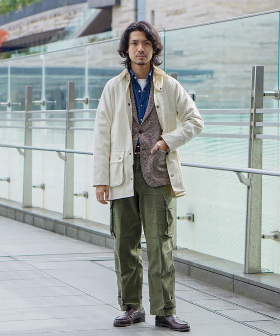 バブアー　beams f 西口　36 アイボリー　Barbour ビデイル