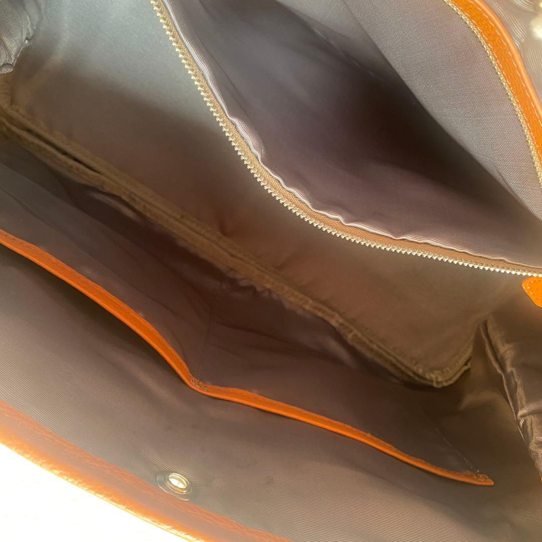 美品✨バーニーズニューヨーク トートバッグビジネス シボ革 A4 キャメル