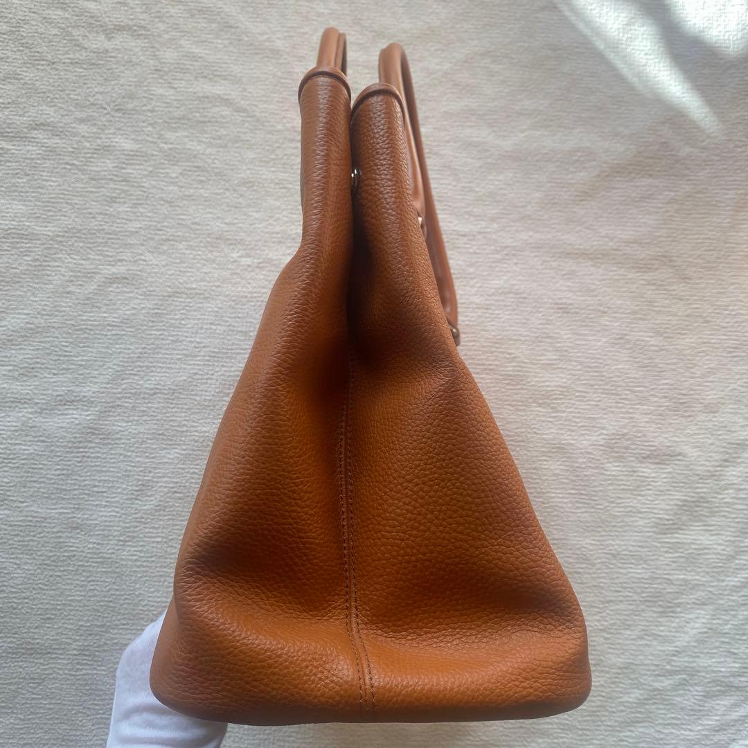 美品✨バーニーズニューヨーク トートバッグビジネス シボ革 A4 キャメル