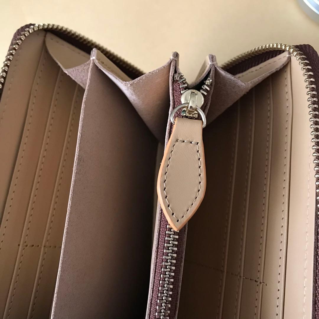 緑　ハンドメイド 新品 ブライドレザー ヌメ革本革 編み込み　メンズ財布　長財布