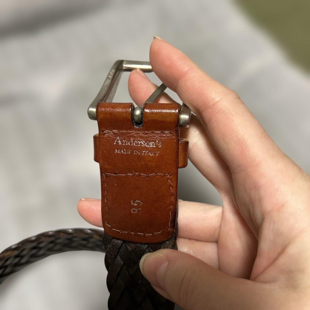 アンダーソンズ☆Andersons☆メッシュベルト☆ブラウン系85