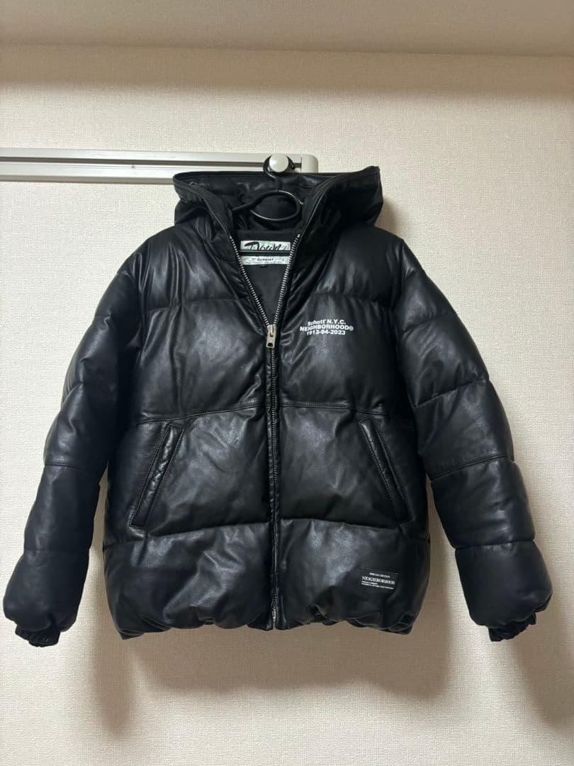 値下げ不可　ネイバーフッド　Schott 　レザー　ダウンジャケット