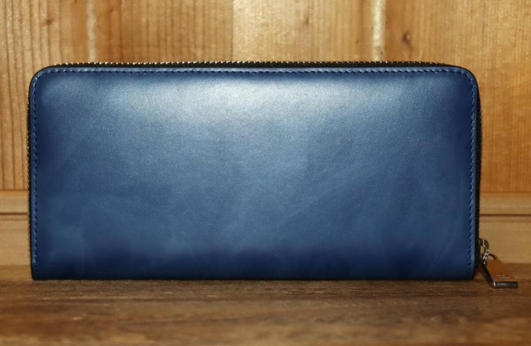 新品 LANVIN en Bleu 牛革 ラウンドファスナー 長財布 Ⓗ