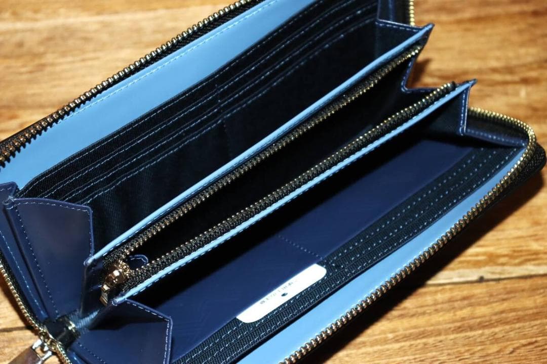 新品 LANVIN en Bleu 牛革 ラウンドファスナー 長財布 Ⓗ
