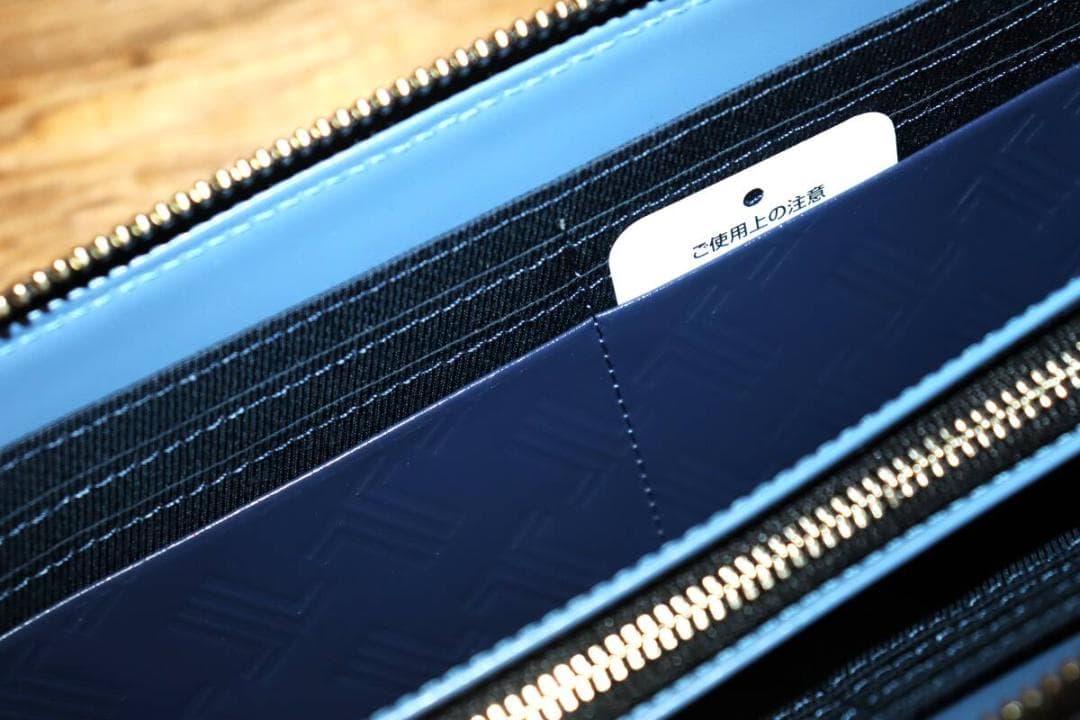 新品 LANVIN en Bleu 牛革 ラウンドファスナー 長財布 Ⓗ