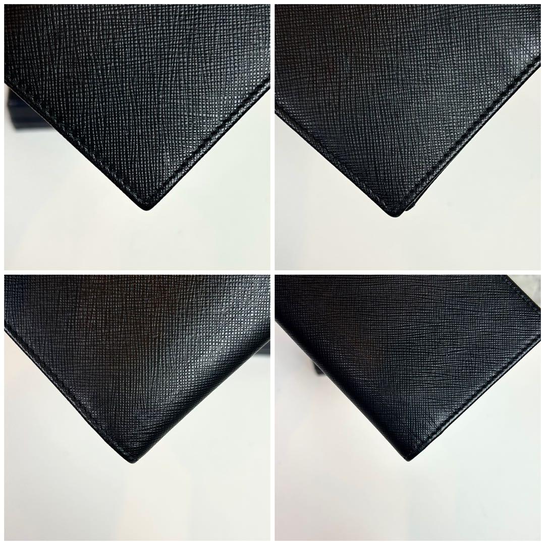 PRADAトライアングルロゴ 長財布 サフィアーノレザー ブラック