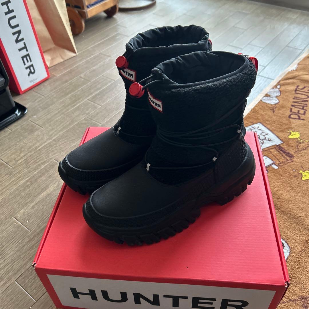 HUNTER ブラック スノーブーツ