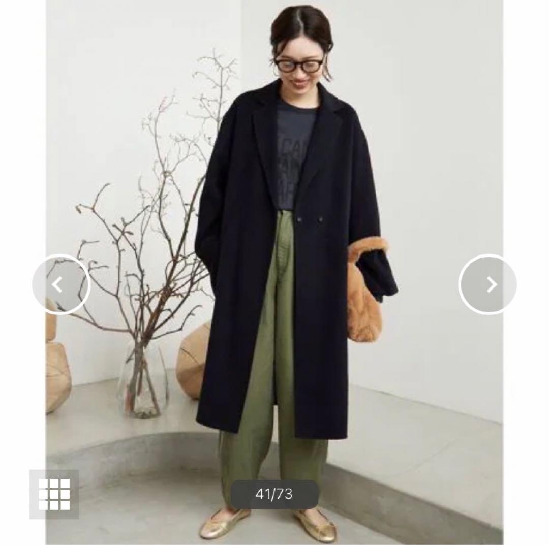 新品未使用　スローブイエナ　HAMILTONダブルフェイスウールロングコート