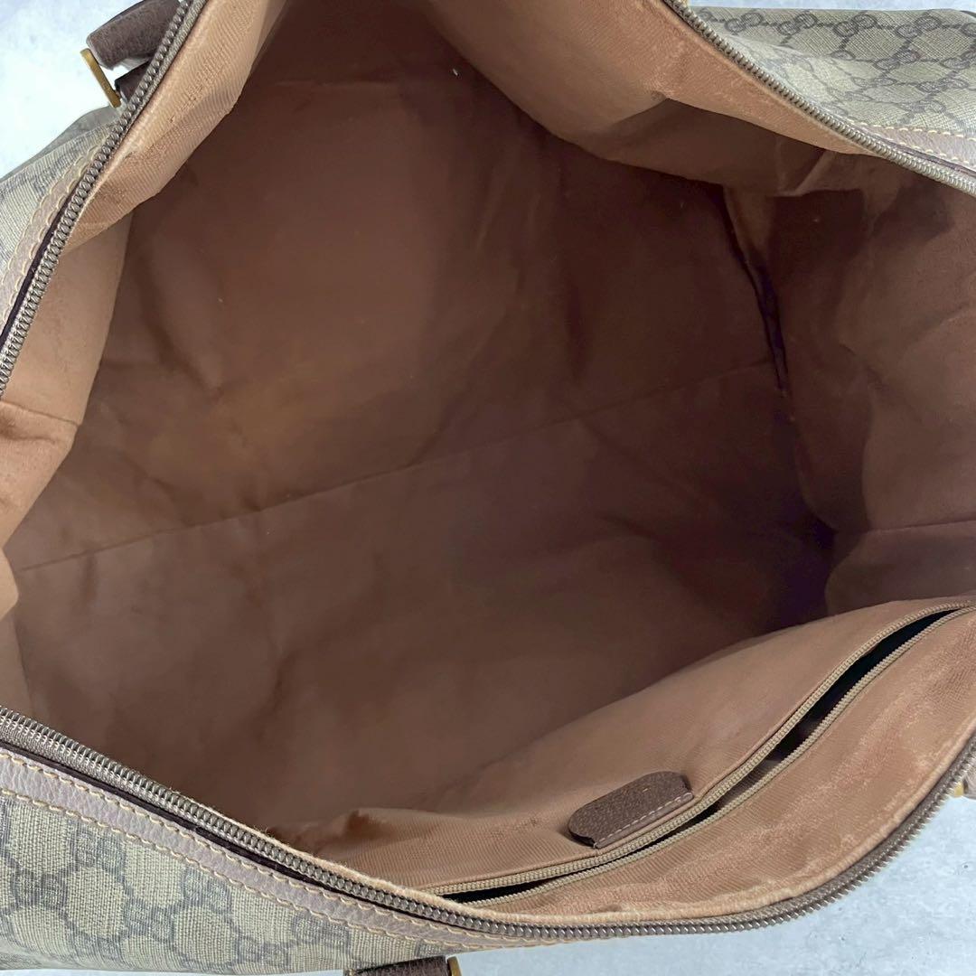 希少 美品 グッチ 2way ボストンバック GGスプリーム PVC レザー