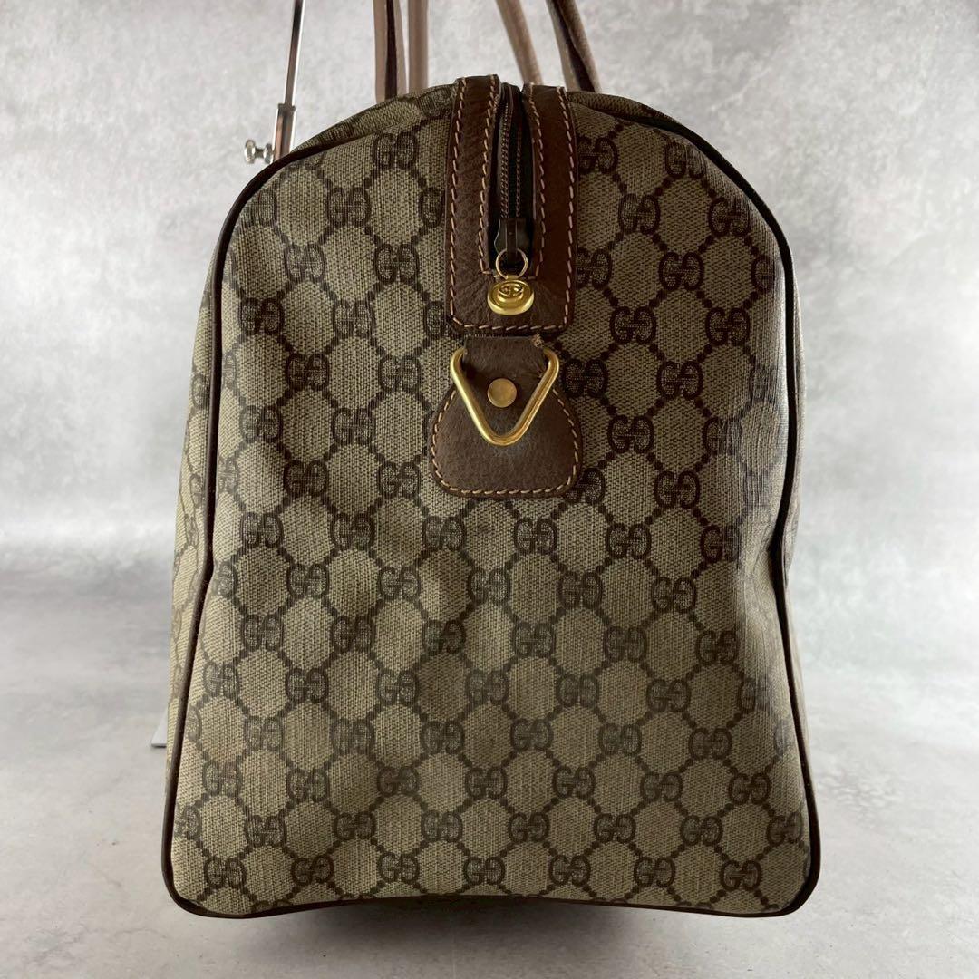 希少 美品 グッチ 2way ボストンバック GGスプリーム PVC レザー