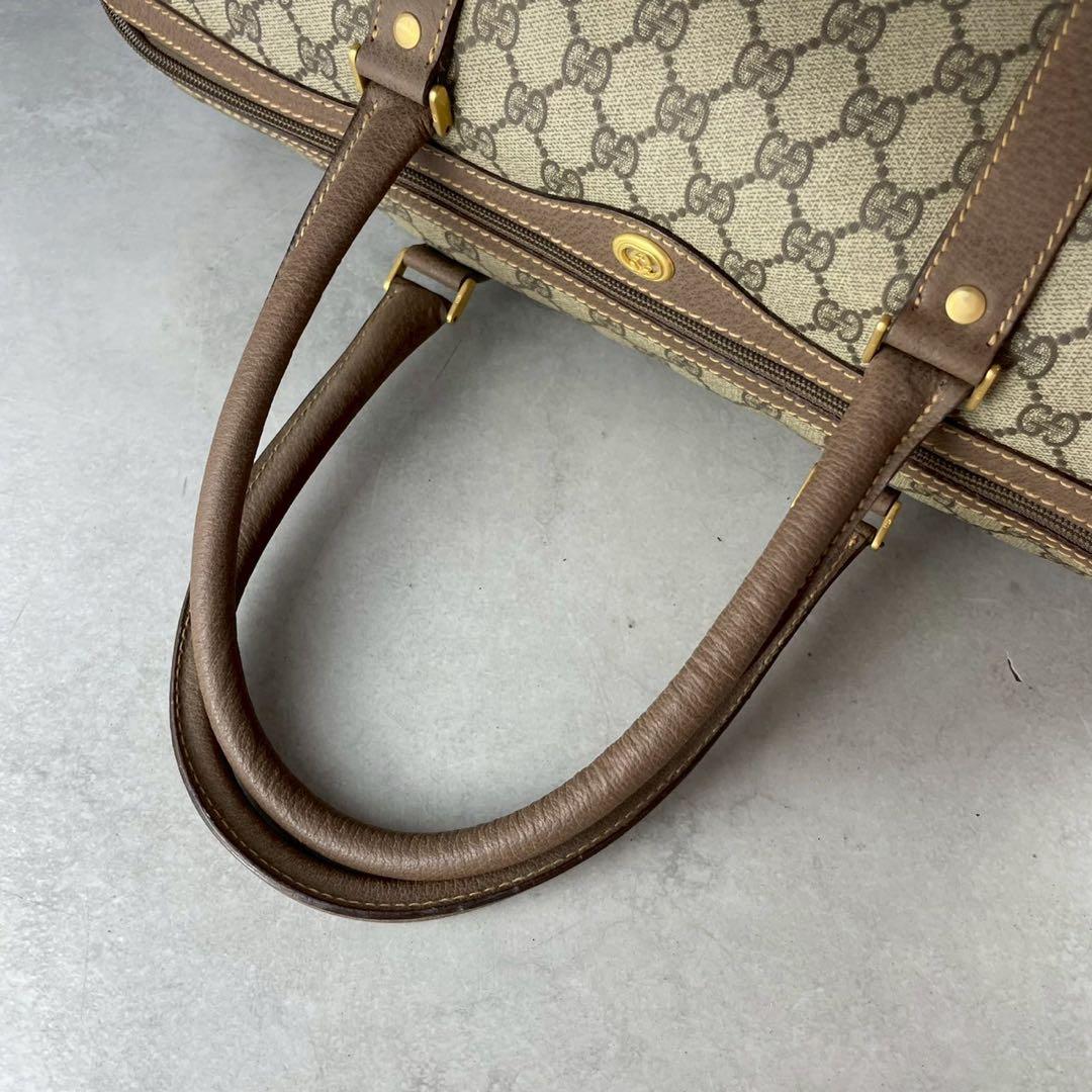 希少 美品 グッチ 2way ボストンバック GGスプリーム PVC レザー