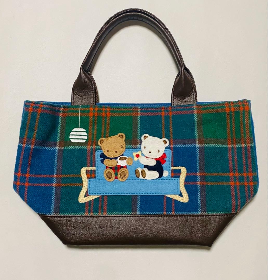 本日限定【使用一回・美品】ファミリア　タータンチェック　クリスマス　バッグ
