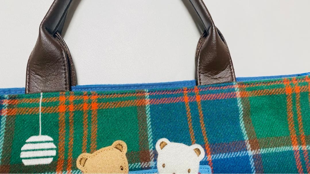 本日限定【使用一回・美品】ファミリア　タータンチェック　クリスマス　バッグ