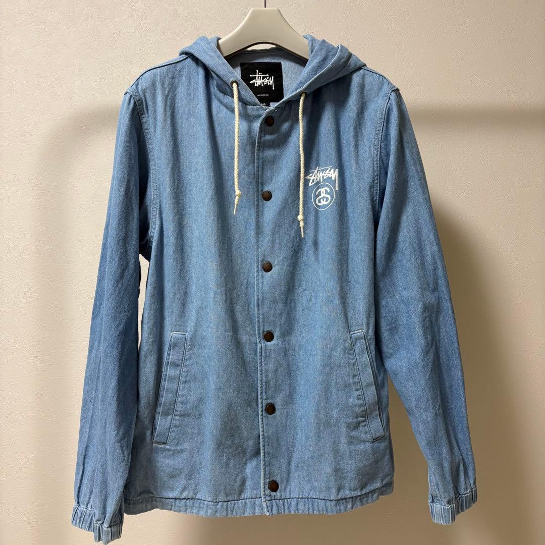 stussy ステューシー シャツアウター フード付き デニムジャケット S