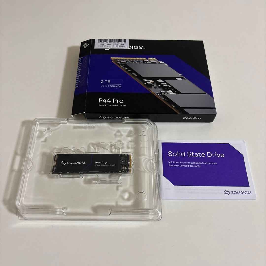 未使用　SOLIDIGM P44 Pro 2TB NVME m.2SSD