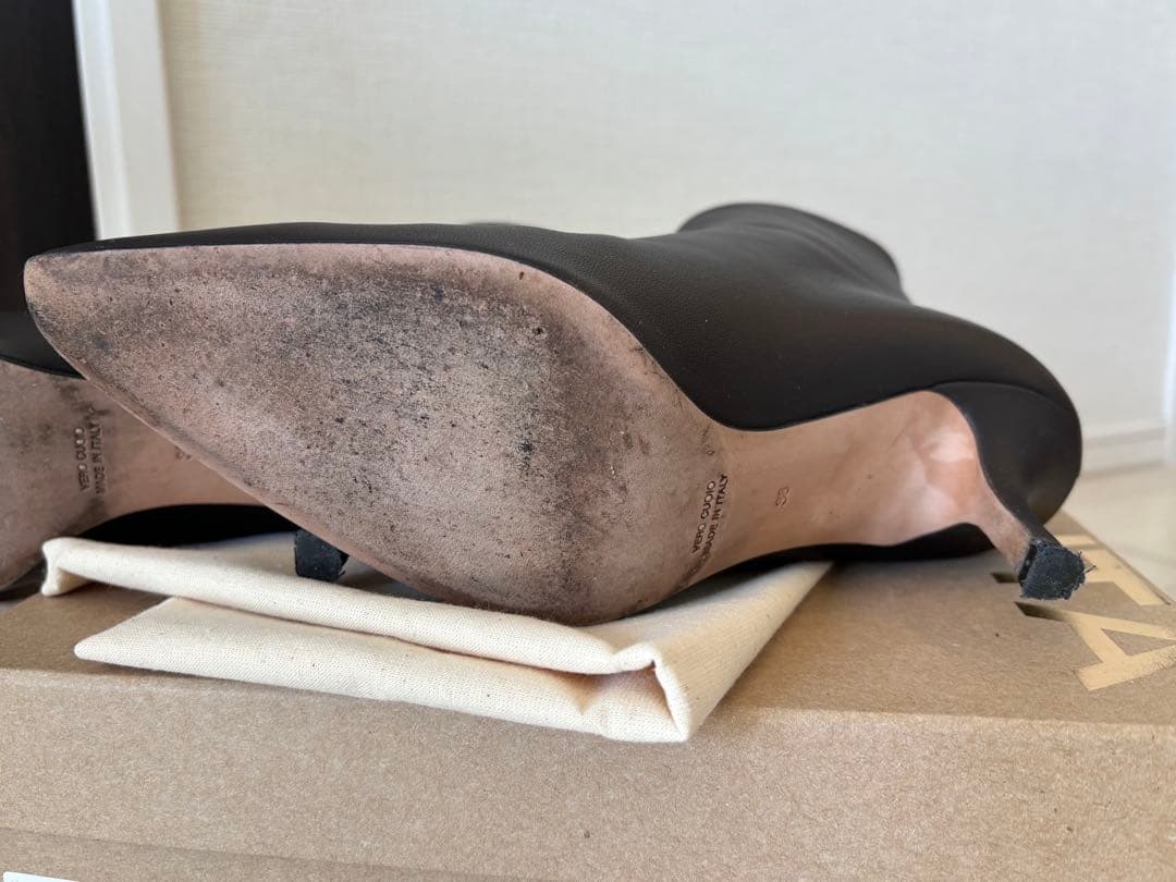 【BRENTA/ブレンタ】 ショート ジップブーツ　ブラウン38