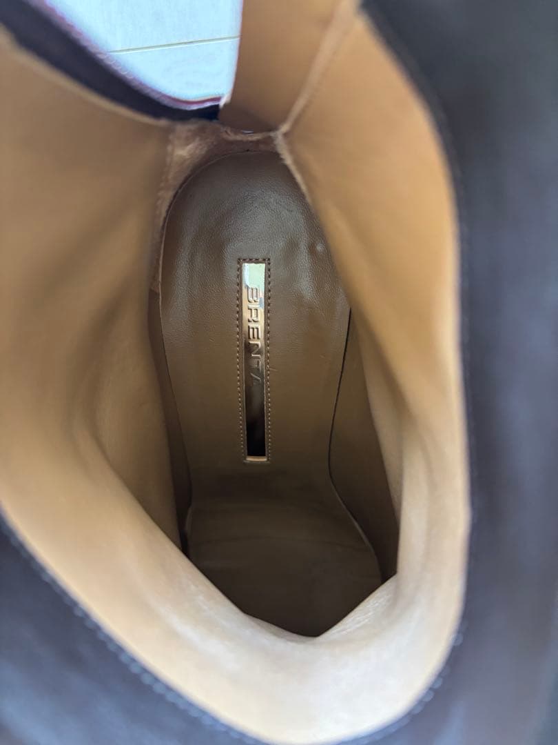 【BRENTA/ブレンタ】 ショート ジップブーツ　ブラウン38