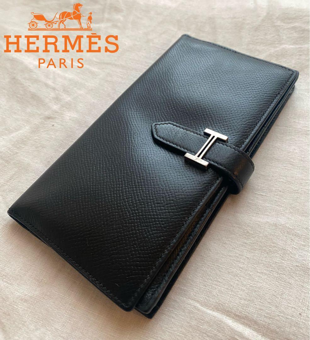 【超人気】HERMES エルメス　べアンスフレ　ヴォーエプソン ブラック