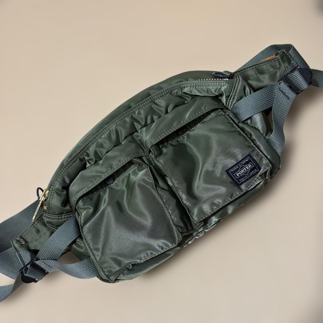 PORTER ポーター タンカー ウエストバッグ ボディバッグ セージグリーン
